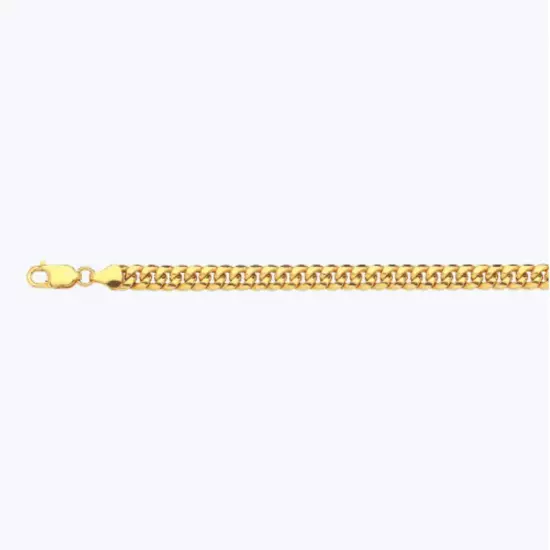 10k Yellow Gold 3mm-7.5mm Miami Cuban Chain Necklace Bracelet Size 7"-30" Hollow