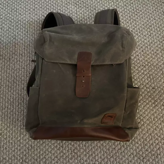 Nutsac Rucksac Waxed Canvas And Leather Backpack