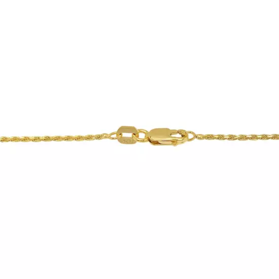 10K Yellow Gold 1mm-5mm Diamond Cut Solid Rope Chain Pendant Necklace 16"- 30"