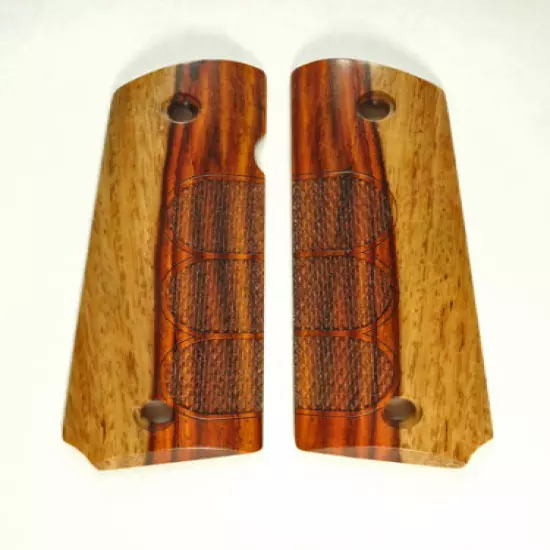 Premium Cocobolo 1911 Grips Checkered Engraved Textured