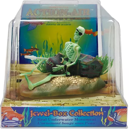 Action Air Pirate Skeleton with Jug & Treasure Chest Live-Action Aerating Aqu...