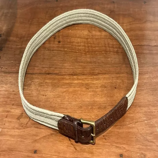 Men’s Leather Braided Belt Size 46