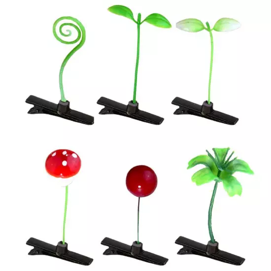 5pcs Hair Clip Cute Headwear Grass Plant Hair Clip Plant Bean Sprout Clip H W ✨◇