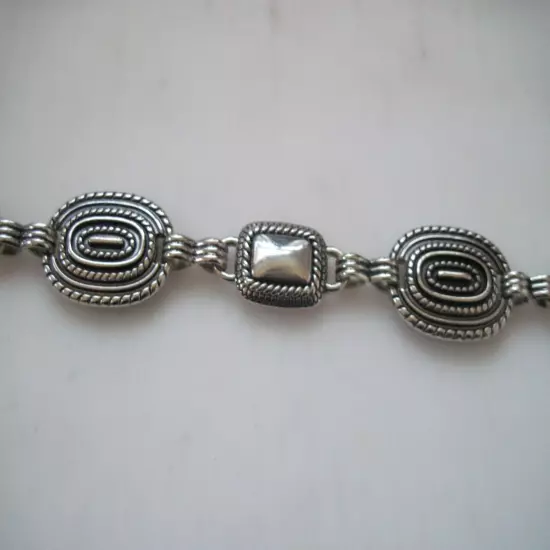 70's Ornate Silver Vintage Chain Belt O/S Adjustable Waist Full Length 58"