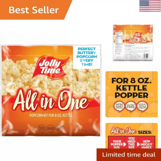 JOLLY TIME All in One Popcorn Kit, Portion Packets with Kernels, Oil and Salt...