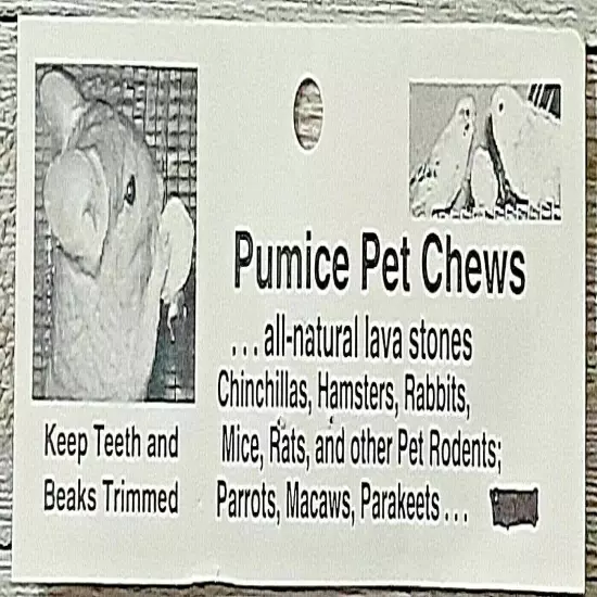 Pumice Pet Chews 200 piece bird 1.5- 2 inch stones toy bites