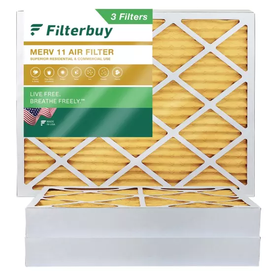 Filterbuy 20x25x4 Pleated Air Filters, Replacement for HVAC AC Furnace (MERV 11)