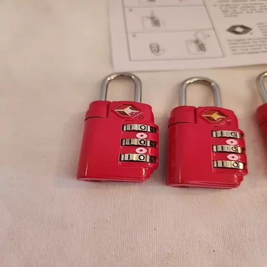 5 Red Combination Luggage Locks TSA Suitcase Padlock 3 Digit Luggage Code