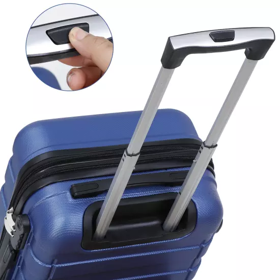 Travel Suitcase 21" Carry On Luggage Hardside Expandable Spinner with Wheel Blue