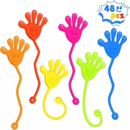 48PCS Sticky Hands Bulk Party Favors for Kids 4-8 8-12 Stretchy Hand... 