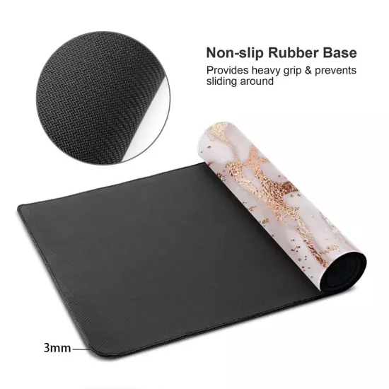 Rose Gold Marble Mouse Pad for Women and Girls Gaming XL Large Mousepad Cute ...