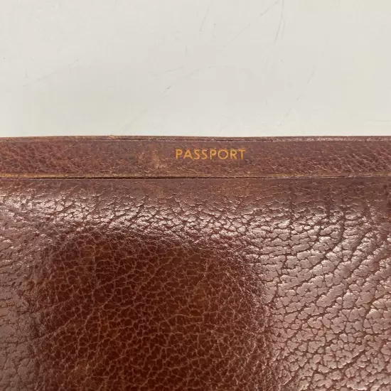 Vintage Leather Travel Wallet for Passport, Tickets, Documents, Checks - England