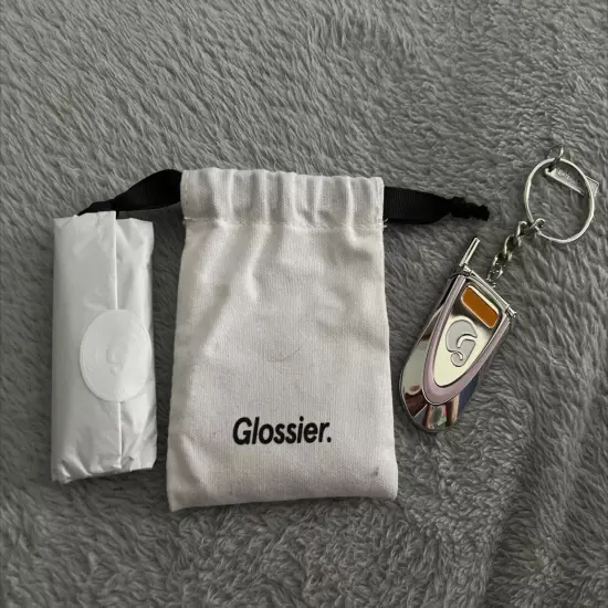 Glossier Cell Flip Phone Keychain Los Angeles Store Exclusive