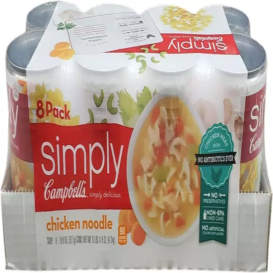 Campbell's Simply Chicken Noodle Soup, 18.6 Ounce (Pack of 8)