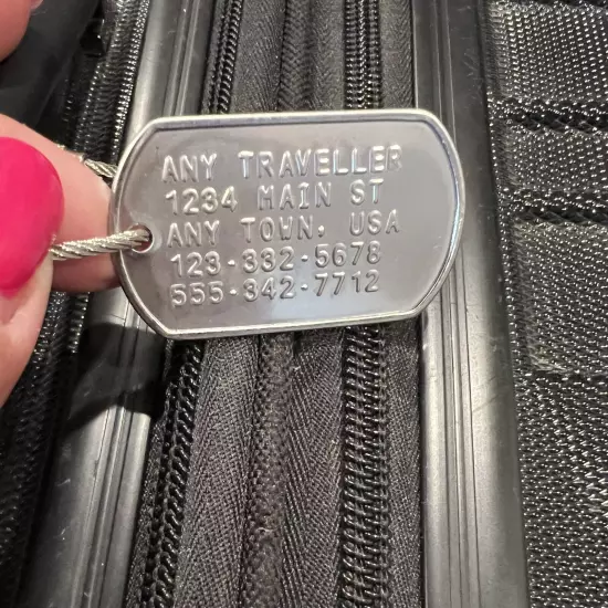 luggage tags personalized indestructable stainless steel extreme duty HD