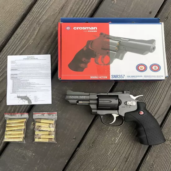 Crosman SNR357 Snub Nose .177 Dual Ammo CO2-Powered Air Revolver Gun