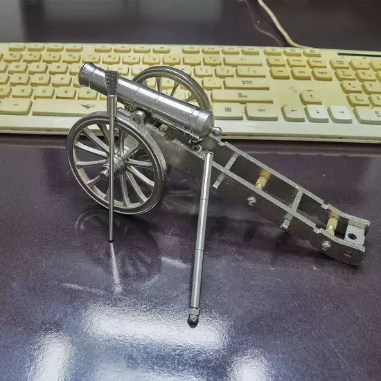 Handmade stainless steel mini cannon Military decoration model collect