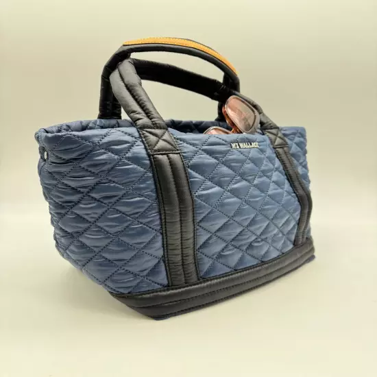 MZ WALLACE Empire quilted nylon small tote - Navy blue (No long strap)