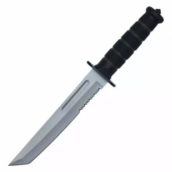 Fixed Blade Knife | 12.75" Tanto Serrated Combat Military Hunting Blade HWT49CHT