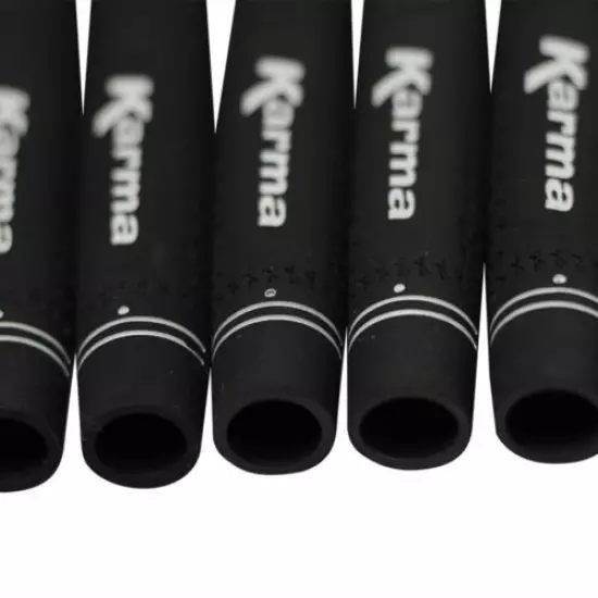 8 Piece Men's Jumbo Pro Velvet Karma Black Golf Grips (+1/16" Larger Than Std)