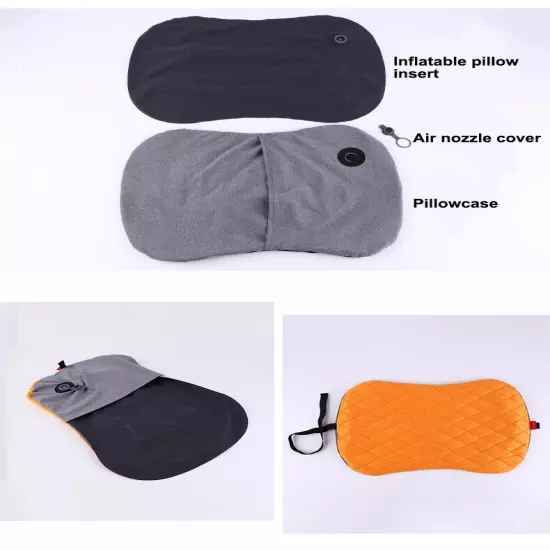 Portable Inflatable Pillow Outdoor Travel Cushion Camp Beach Car Airplane Hotel