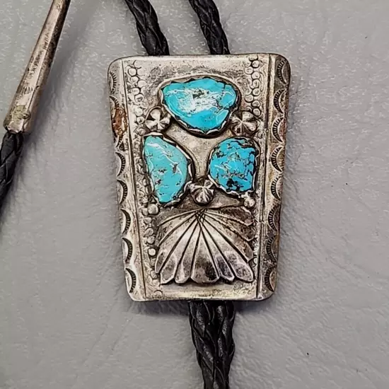 Bennett Bolo Sterling Silver Turquoise Southwest Pat Pend C31 Native American