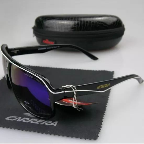 Men Women Retro Sunglasses Unisex Square Bright Black Frame Carrera Glasses C19