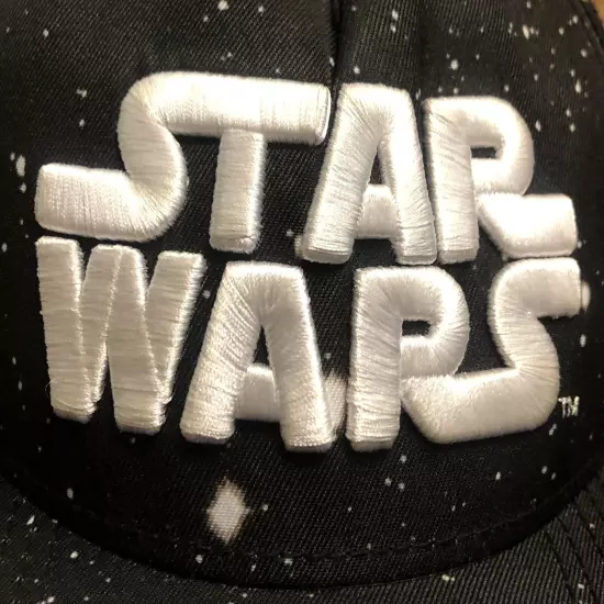 Star Wars Galaxy Script Embroidered Spell Out Logo Snap Back Baseball Cap