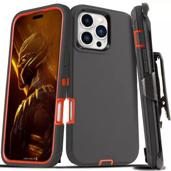 For iPhone 16 15 14 13 12 Plus 11 Pro Max Shockproof Heavy Duty Case + Belt Clip