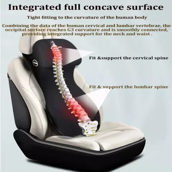 Car Seat Integrated Neck Pillow BackPad Universal Lumbar Support Pillow Headrest