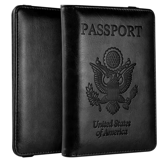 Slim Leather Travel Passport Wallet Holder RFID Blocking ID Card Case Cover US