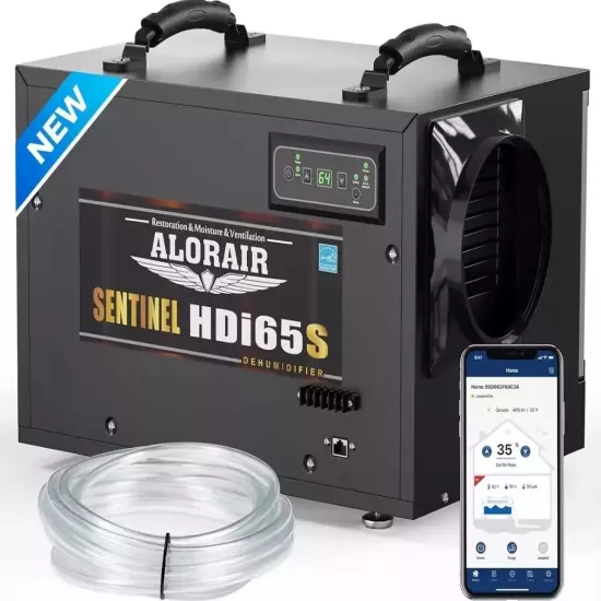 ALORAIR HDi65S 120 PPD Energy Star Wi-Fi Controls Dehumidifiers with Pump