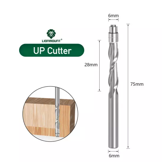 1/4" 6mm Shank Flush Trim Router Bit Solid Carbide UP/DOWN Compression Bit