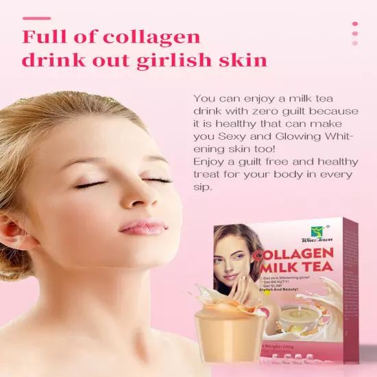 100% Natural COLLAGEN MILK TEA Shaking Milk Tea Health Tea