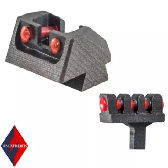 1911 Mil Spec Fiber Optic Sight Set, Red Rear and Red Front