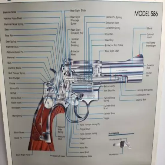 Smith and Wesson Vintage L Frame revolver Cutaway Poster