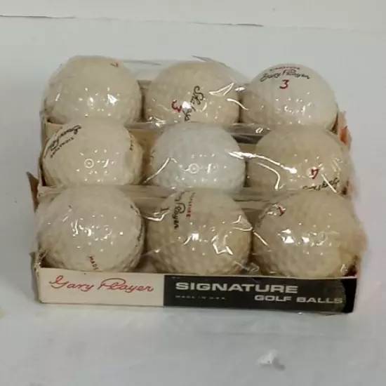 9 Vintage Gary Player Signature Shakespeare Golf Balls Unused. Made in USA. 