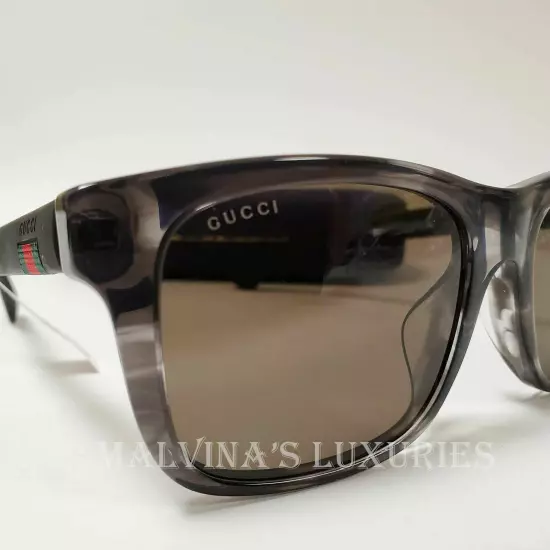 GUCCI SUNGLASSES GG0008SA 004 SQUARE MARBLE ACETATE WEB DETAIL MENS