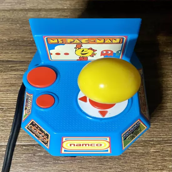 Namco Ms Pac-Man 5-In-1 Plug N Play 2004 Jakks Pacific TV Arcade Game TESTED