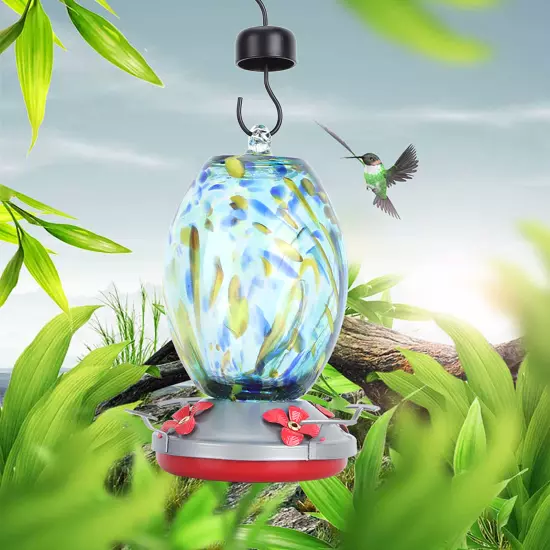 Hummingbirds Water Feeder Colorful Painting Bird Feeding Tool For Garden Deco HD