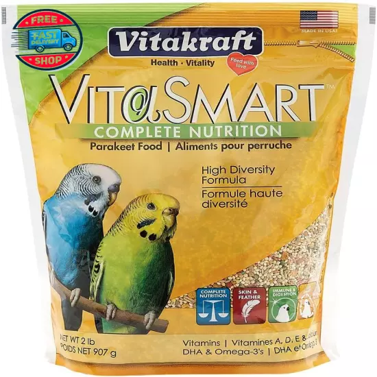 Vitakraft Vita Smart Gourmet Parakeet Food - Vitamin-Fortified - Daily Pet Bird 