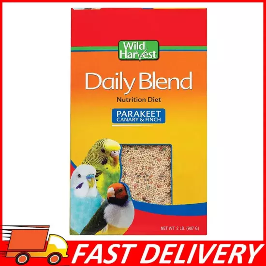 Wild Harvest Daily Nutrition Diet for Parakeet, Canary, Finch & Small Birds 2lb