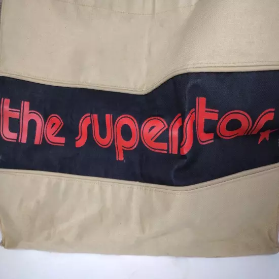 Ralfeaux Canvas Tote Shopping Travel Bag Beige Cream "The Superstar" Vtg