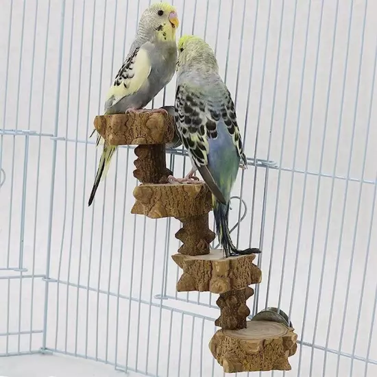 Bird Platform Playground for Parakeet , Cage Natural Wood Play Stand Parrot6657