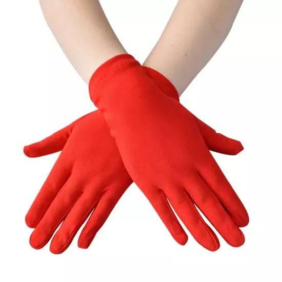 Women Satin Warm Gloves Full Finger Gloves Wedding Prom Costume 15 Colors