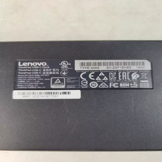 (LOT 5) Lenovo Thinkpad USB-C Docking Station 40A9 | No USB-C or PWR Adapter