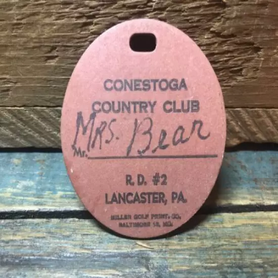 Vintage PGA MEMBER Golf Bag Tag - Conestoga Country Club Lancaster PA