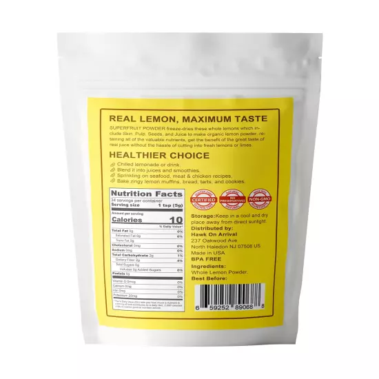 Original Lemon Powder Made with Real Lemons, Freeze Dried Juice Powder, Strong F