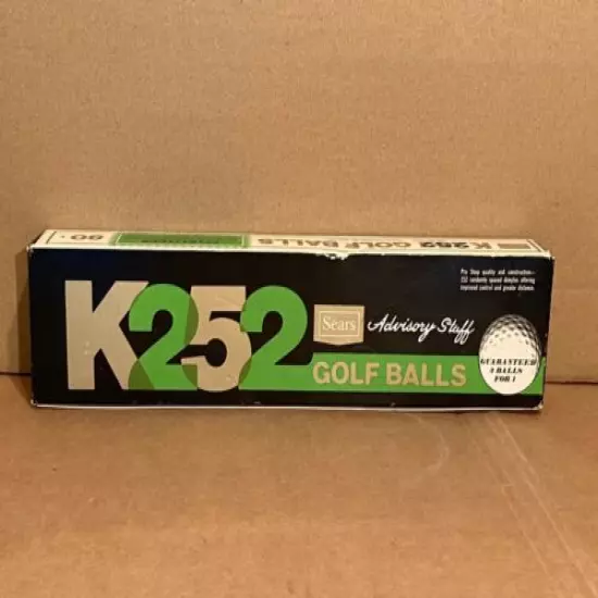 Rare Vintage Box Unused K252 Sears Roebuck Advisory Staff Golf Balls Doug Ford 