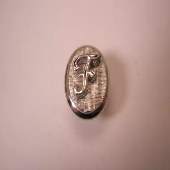 F Monogram Initial Letter Vintage SWANK Tie Tack Lapel Pin frank francis fred